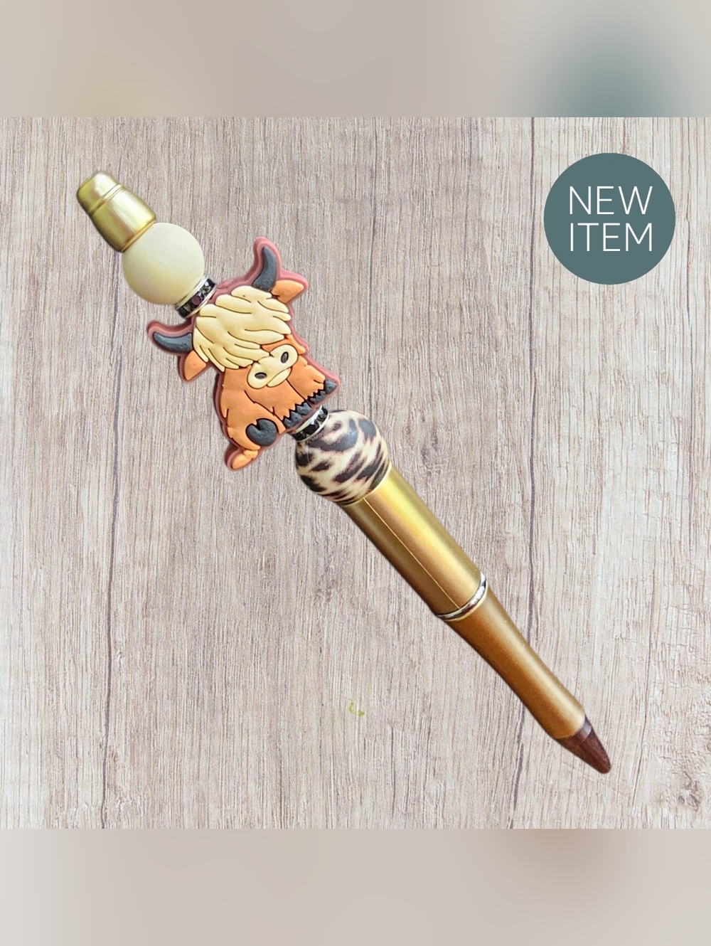 Highland Cow Gold Pen